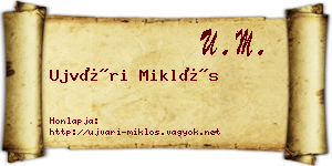 Ujvári Miklós névjegykártya