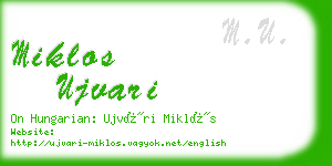 miklos ujvari business card